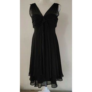 Black Cocktail Dress Donna Ricco sz 6 Layered Sheer Chiffon Sleeveless